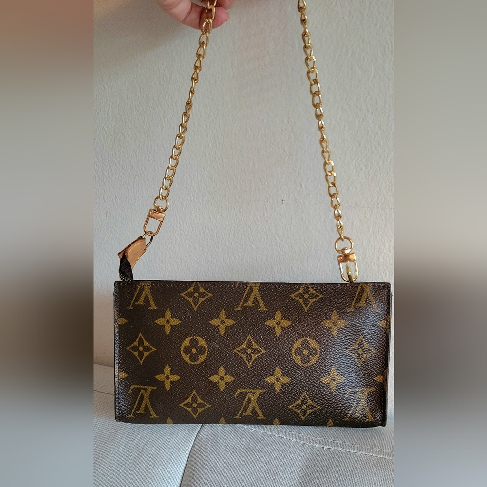Louis Vuitton Brown and Gold Clutch